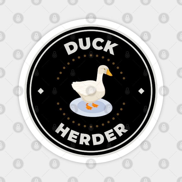 Duck herder round logo Magnet by Oricca